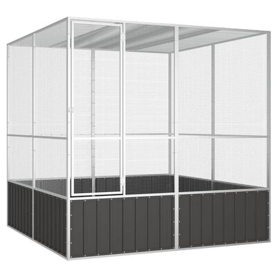 vidaXL Bird Cage Anthracite 213.5x217.5x211.5 cm Galvanised Steel