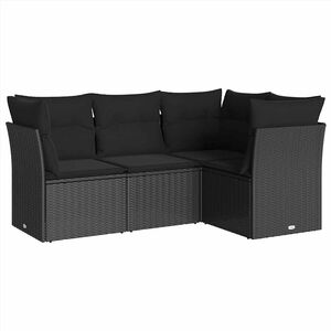 vidaXL Garden Sofa Set | Black