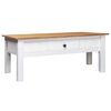 vidaXL Coffee Table White 100x60x45 cm Solid Pine Wood Panama Range