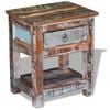 vidaXL Side Table with 1 Drawer Solid Reclaimed Wood 43x33x51 cm