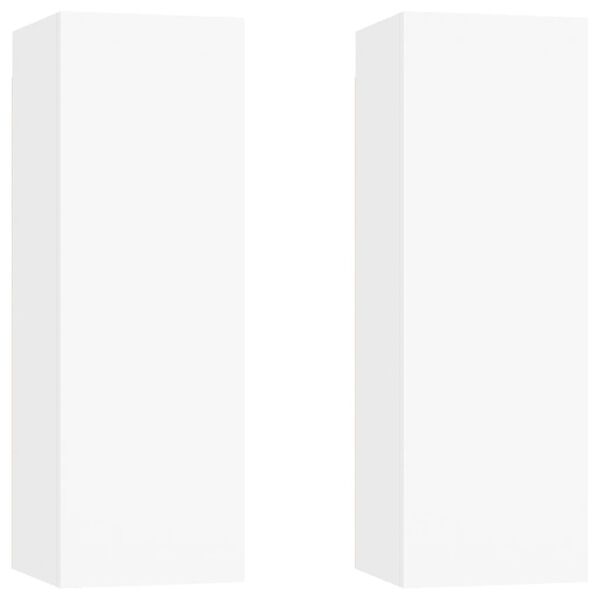 vidaXL TV Cabinets 2 pcs White 30.5x30x90 cm Engineered Wood