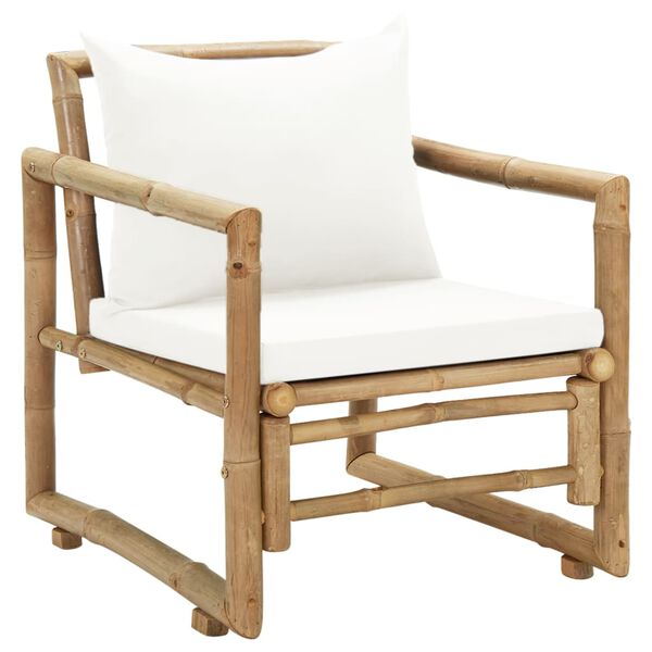 vidaXL Garden Chairs 2 pcs with Cushions and Pillows Bamboo