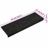vidaXL Stair Mats Self-adhesive 15 pcs 65x21x4 cm Black Rectangular Edge