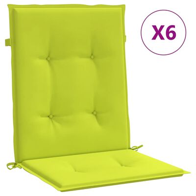vidaXL Garden Lowback Chair Cushions 6 pcs Bright Green 100x50x3 cm Oxford Fabric
