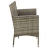 vidaXL 3-Seater Garden Sofa with Cushion Grey Poly Rattan