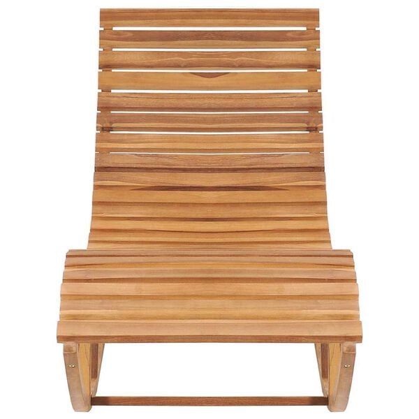 vidaXL Rocking Sun Lounger with Cushion Solid Teak Wood