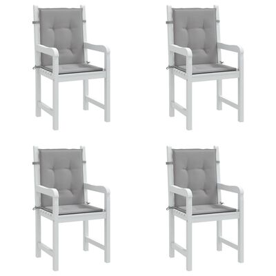 vidaXL Garden Lowback Chair Cushions 4 pcs Grey Oxford Fabric