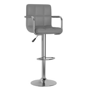 vidaXL Bar Stool Grey Faux Leather