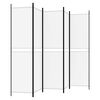 vidaXL 5-Panel Room Divider White 250x200 cm Fabric