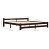 vidaXL Bed Frame without Mattress Dark Brown Solid Pine Wood 200x200 cm