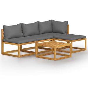 vidaXL Garden Lounge Set | Dark grey | Solid Acacia wood | Modular, customisable