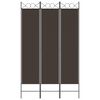 vidaXL 3-Panel Room Divider Brown 120x200 cm Fabric