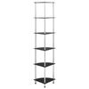 vidaXL 6-Tier Shelf Black 30x30x160 cm Tempered Glass