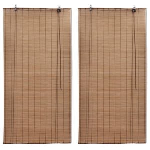 vidaXL Bamboo Roller Blinds 2 pcs Brown 120 x 220 cm