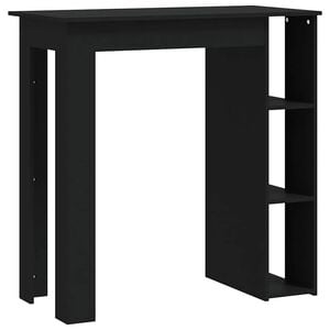 vidaXL Bar Table with Shelf Black 102x50x103,5 cm Engineered Wood