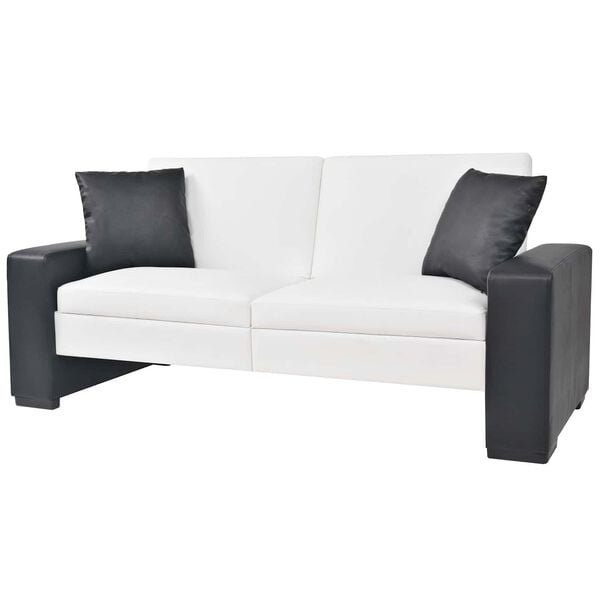 vidaXL Sofa White Fabric