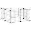 vidaXL 8-Panel Pet Cage with Door Black 35x35 cm Steel