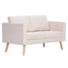 vidaXL 2-Seater Sofa Fabric Cream
