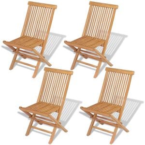vidaXL Folding Chairs 4 pcs for Garden & Outdoor Teak Wood