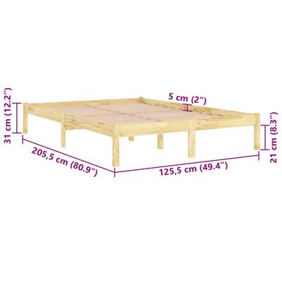 vidaXL Bed Frame without Mattress Solid Wood 120x200 cm