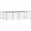 vidaXL 20-Panel Pet Cage with Door Black 140x70x35 cm Steel