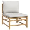 vidaXL 8 Piece Garden Lounge Set with Light Grey Cushions Bamboo