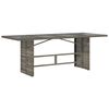 vidaXL Garden Table | Grey | Poly Rattan | Large | Durable | Garden Table