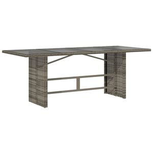 vidaXL Garden Table | Grey | Poly Rattan | Large | Durable | Garden Table