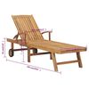 vidaXL Sun Lounger with Table Solid Teak Wood