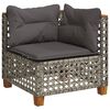 vidaXL 7 Piece Garden Sofa Set with Cushions Grey Poly Rattan