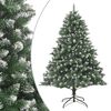 vidaXL Christmas Tree | Green & white | PVC, steel | 180 cm tree | Foldable