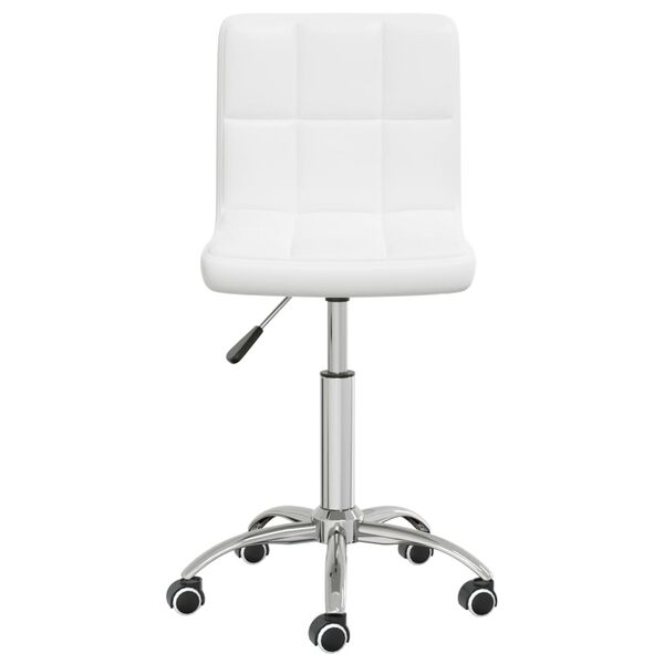 vidaXL Swivel Office Chair White Faux Leather