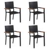 vidaXL 5 Piece Garden Dining Set Black