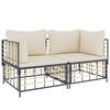 vidaXL Sectional Corner Sofas with Cushions 2 pcs Poly Rattan