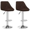 vidaXL Bar Stool | Set of 2 | Brown | Faux leather, chromed steel | Standard