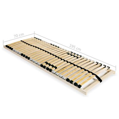 vidaXL Slatted Bed Base without Mattress with 28 Slats 7 Zones 70x200 cm