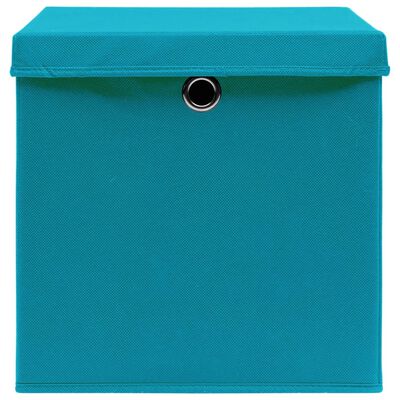 vidaXL Storage Boxes with Covers 4 pcs 28x28x28 cm Baby Blue