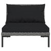 vidaXL 10 Piece Garden Lounge Set with Cushions Poly Rattan Dark Grey
