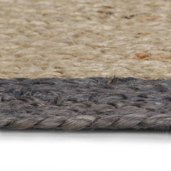 vidaXL Handmade Rug Jute with Dark Grey Border 90 cm