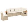 vidaXL 6 Piece Garden Sofa Set with Cushions Beige Poly Rattan