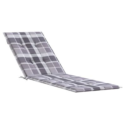 vidaXL Deck Chair Cushion Grey Check Pattern (75+105)x50x4 cm