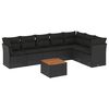 vidaXL 8 Piece Garden Sofa Set with Cushions Black Poly Rattan