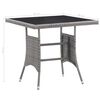 vidaXL Garden Table Grey 80x80x74 cm Poly Rattan