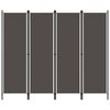 vidaXL 4-Panel Room Divider Anthracite 200x180 cm