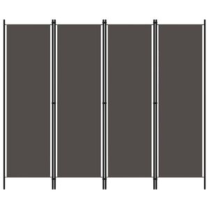 vidaXL 4-Panel Room Divider Anthracite 200x180 cm