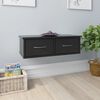 vidaXL Wall-mounted Drawer Shelf High Gloss Black 60x26x18.5 cm Engineered Wood