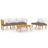 vidaXL 5 Piece Garden Lounge Set with Cushions Solid Wood Acacia