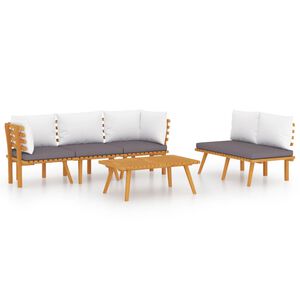 vidaXL Garden Lounge Set | Dark Grey | Solid Acacia Wood | Modular