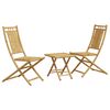 vidaXL Bistro Set | Natural Bamboo | Foldable | Square | Rustic