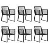 vidaXL 7 Piece Outdoor Dining Set PVC Rattan Black